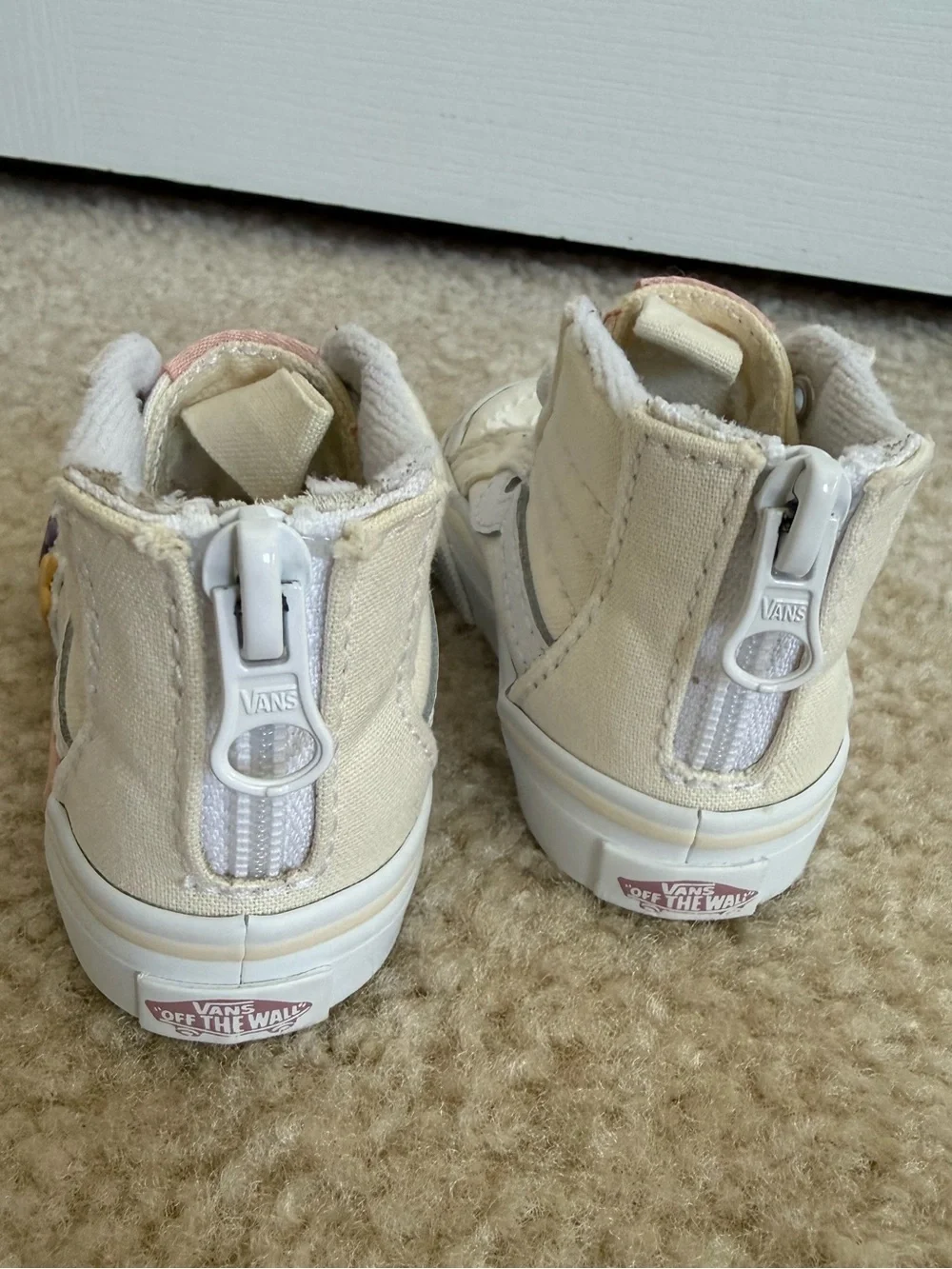 Toddler Vans sk8-hi side zip flower shoes